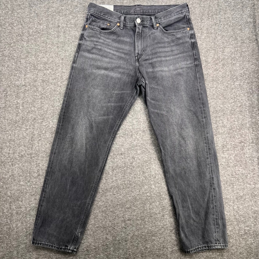 HM Relaxed Fit Jeans Mens 34x32 Washed Black Denim Faded 5-Pocket Pants